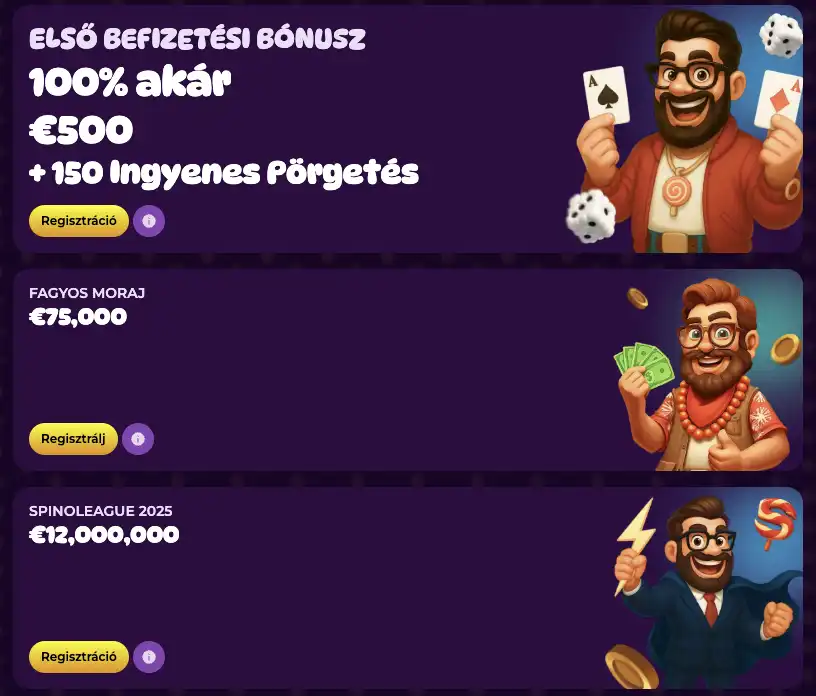 Bónuszok a Spinania-n